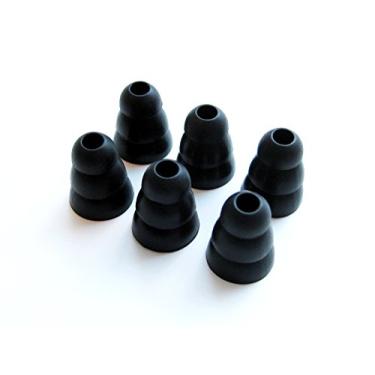 Imagem de 6 peças (M-LB) Pontas de substituição de flange tripla compatíveis com Klipsch AS-5i, S5i, X4i, Reference S4i, S4i resistente, S4i II, S4a II, S4, AW-4i, S3, S3m, S2, S2m, X1 e Fones de ouvido personalizados de 1,2,3 cm