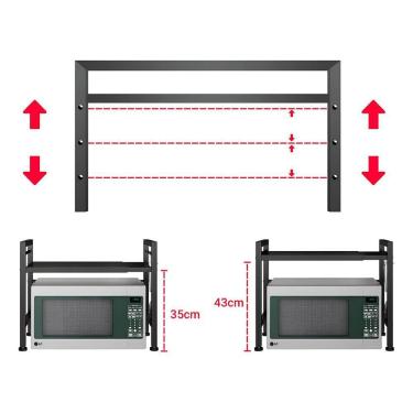 Imagem de Rack Metálico Multiuso Decoteam Ajustável Para Microondas