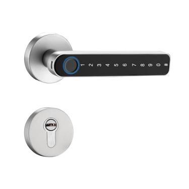 Imagem de Hi by Geonav Fechadura Digital Inteligente Bluetooth de Embutir, Compatível com Alexa, Biometria, Senhas, Aplicativo e Chave mecânica, Autonomia de Bateria de até 1 ano, IP43, HIFBE02GR, Cinza