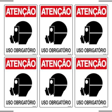 Imagem de Combo 6 Placas De Sinalização Atenção Máscara Uso Obrigatório 20x30 Ekomunike - S-201 F9e