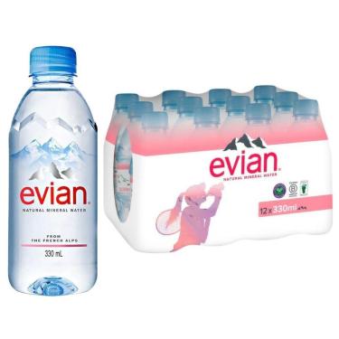 Imagem de Kit Com 12Un Água Mineral S/ Gás Francesa Evian Pet 330Ml