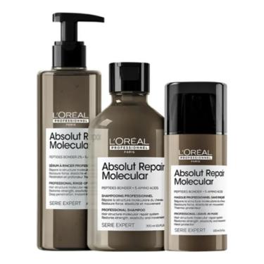 Imagem de Kit L'oréal Absolut Repair Molecular Shampoo+ Sérum+ Leavein