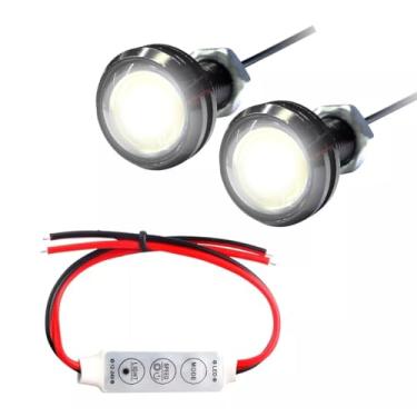 Imagem de Strobo Mini Led com Controle de Efeitos com 2 para Carro Moto caminhonete entre outros (Branco)
