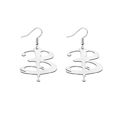 Imagem de Brincos de aço inoxidável inspirados na BTVS Buffy Slayer Presente de televisão dos anos 90, Metal, aço inoxidável