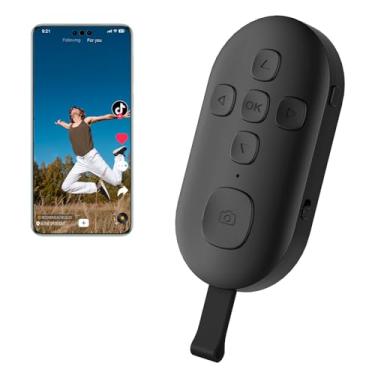 Imagem de SEANCHEER TIK Tok Controle remoto Bluetooth, virador de página para eBooks de aplicativos Kindle, botão de obturador remoto da câmera do smartphone, anel de rolagem de vídeos curtos recarregável, para