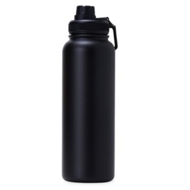 Imagem de Garrafa Térmica Inox 1,2 Litros Squeeze Academia Agua Gelada (Preto)