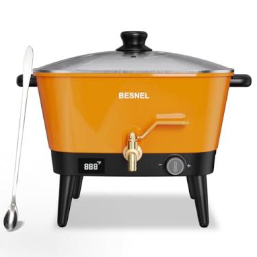 Imagem de VOISEN BESNEL Derretidor de cera para fabricação de velas, pote de derretimento de cera de vela de 8 litros com bico para base de sabão de cera de soja, derretimento elétrico de cera para fabricação