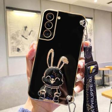 Imagem de Para samsung galaxy s 21 22 23 crossbody cordão cinta caso s21 s23 s20 fe s22 plus ultra s21fe suporte capa de silicone, tzxgs preto, para s20