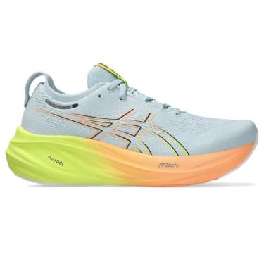 Imagem de ASICS Tênis de corrida feminino Gel-nimbus 26, Cinza fresco/amarelo de segurança, 39