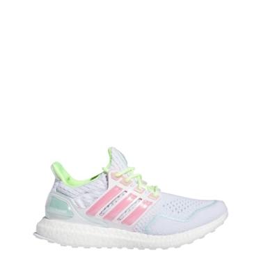 Imagem de adidas Tênis feminino Ultraboost 1.0, Branco/Rosa Bliss/Limão lúcido, 6.5