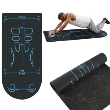 Imagem de Tapete de equipamento de exercício para roda de rolo abdominal, tapete de exercício antiderrapante, tapete de joelho com isolamento acústico extralongo As articulações protegem para exercícios