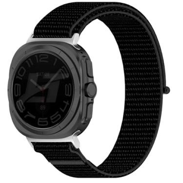 Imagem de Pulseira Nylon Loop Conector Prata LTimports compativel com Galaxy Watch Ultra 47mm Sm-L705 e Sm-L705F (LT-Preto)