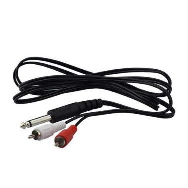 Imagem de Generico Cabo P10 Macho Mono 2 X Plug RCA Macho 1,8M Preto