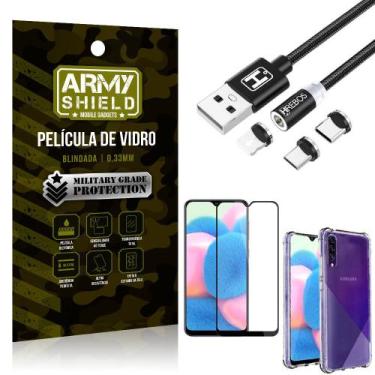 Imagem de Kit Samsung A30S Cabo Magnético 2 Metros + Capinha + Película 3D - Arm