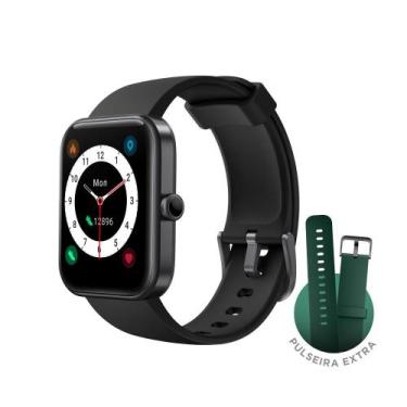 Imagem de Smartwatch KaBuM! smart 700, Preto, Pulseira Extra Verde Escuro, Compa