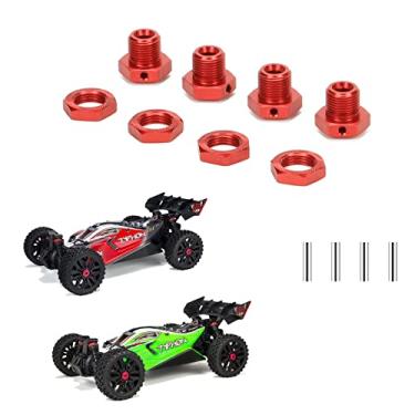 Imagem de RCAWD Porca de roda hexagonal de 17 mm para 1/8 arrma Typhon 4x4 3s Blx, Typhon 4x4 550 Mega Upgrades, adaptador de cubos de rodas hexagonais de alumínio RC peças de rodas e pneus #AR310906 AR310904 ARA310906 ARA310904 ARA3