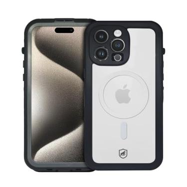 Imagem de Gshield Capa Case Capinha 360° à Prova d'água Compatível com Magsafe, Nautical (Transparente, iPhone 16 Pro Max)