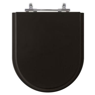 Imagem de Assento Laqueado Riviera Preto Tampa Para Vaso Celite Em Mdf - Sicmol