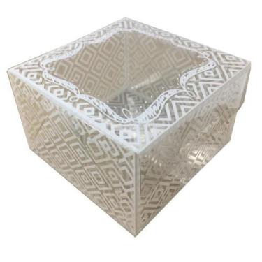 Imagem de Caixa 4 Brigadeiros Branco Acetato - Embala Cristal