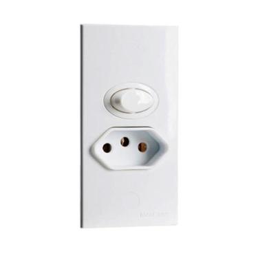 Imagem de Interruptor Paralelo 10A 1 Tecla e Tomada para Móvel Branco Sleek Marg