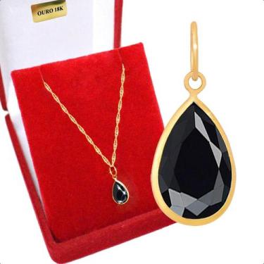 Imagem de Pingente Ouro 18k 750 Gota 8mm - Paulistana Joias, Negro