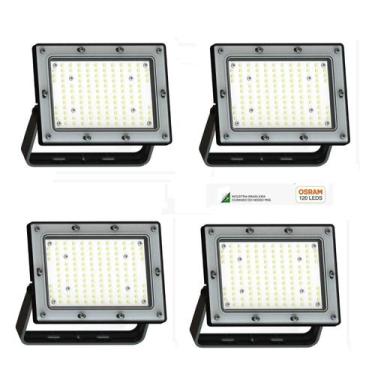 Imagem de Kit 4 holofote Refletor 200w LED Osram Bivolt Prova D'água ip66 Branco