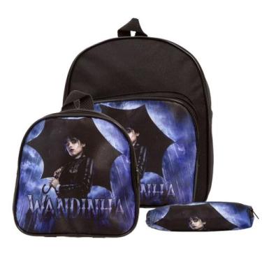 Imagem de Bolsa Escolar Menina Wandinha Costas Resistente Aula Criança - Toys 2U
