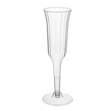 Imagem de Party Essentials Taças de champanhe de luxo, duas peças, 50 unidades, de plástico rígido, 170 g, transparente