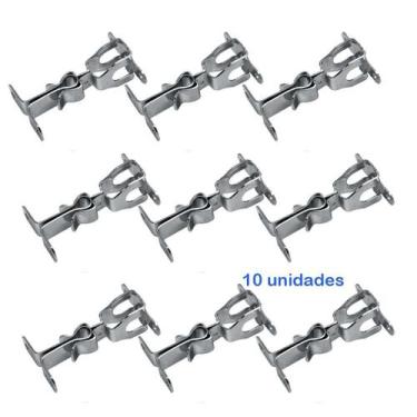 Imagem de 10 Batedor Trava Porta Soprano Metálico Cromado Para Parede