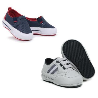 Imagem de Kit 2 Pares Tênis Bebê + Botina Menino Rescém Nascido 14/19 kids - Ska