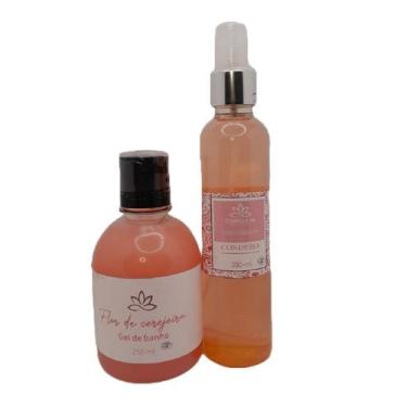 Imagem de kit banheiro lavabo Flor de Larajeiras Sabonete Líquido 200ml  e Aroma