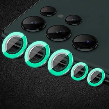 Imagem de Omorro Compatível com Galaxy S24 Ultra Luminoso Protetor de Lente de Câmera Ultra Fino Vidro Temperado Protetor de Tela à Prova de Choque Verde