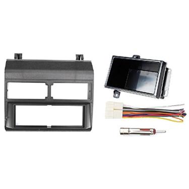 Imagem de 1988-1996 Black Chevrolet & GMC Kit completo de painel Din único + kit de bolso + chicote de fios + adaptador de antena. (Chevy - Crew Cab Dually, Full Size Blazer, Full Size Pickup, Suburban, Kodiak) (GMC - Crew Cab Dually, Full Size Pickup Sierra, Suburban, Yukon) (1988, 1990, 1991, 1992, 1993, 19