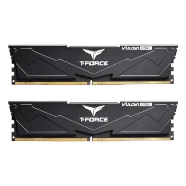 Imagem de TEAMGROUP T-Force Vulcan DDR5 64GB (2x32GB) 6000MHz (PC5-48000) CL38 Intel XMP 3.0 & AMD Expo Módulo de memória de desktop compatível Ram Preto FLBD564G6000HC38ADC01