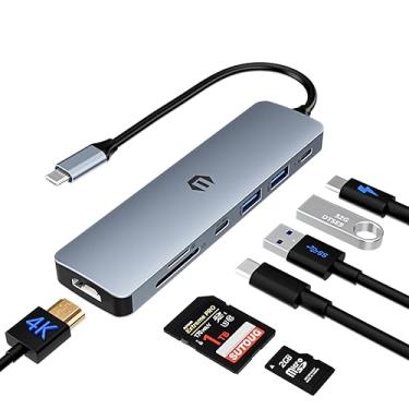Imagem de Tiergrade Adaptador multiportas USB C, estação de ancoragem 7 em 1 USB C com carregador PD de 100 W, 2 USB 3.0, 1 USB C 3.0, HDMI, SD/TF para laptop tipo C
