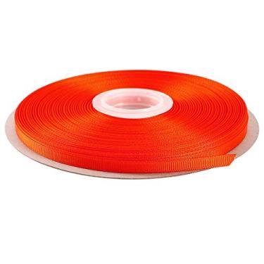 Imagem de Fita de gorgorão de 1,27 cm da ITIsparkle, conjunto de rolo de 15 m para embrulho de presente livros, lembrancinha de festa, tranças de cabelo, decoração de chá de bebê, bolo, arranjos florais, artesanato, fita de rosa de jardim, 50yd 1/4" Grosgrain Ribbon-tarrid Orange, 1