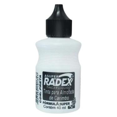 Imagem de Tinta Para Almofada De Carimbo Preta Alto Rendimento 40ml  - Radex 