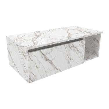 Imagem de Gabinete Banheiro Suspenso 80cm Multimóveis VCR10081, Mármore Branco