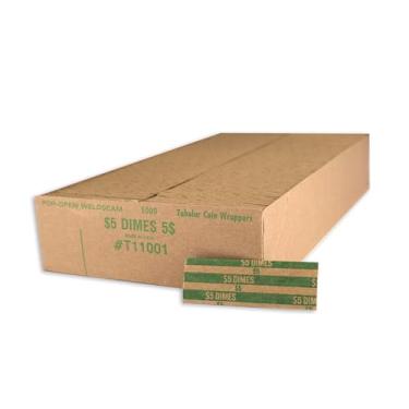 Imagem de Huron Envoltório de moedas plano, rolos de 10 centavos verde (1.000 peças)