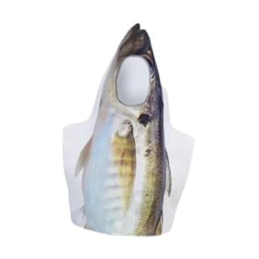 Imagem de Vaveren Traje de Halloween de peixe, roupa de cosplay decorativa engraçada para brincadeira de faz de conta de feriado