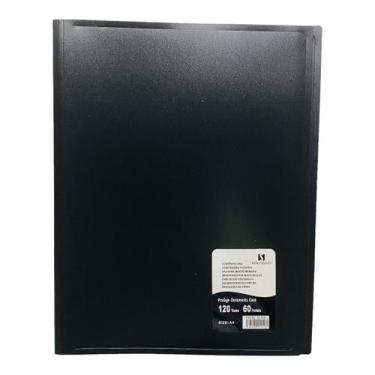 Imagem de Pasta Catálogo Documento A4/Oficio Com 60 Plásticos Finos Para Folhas 