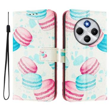 Imagem de Capa carteira para Xiaomi Poco C75, 3 compartimentos para cartão, 1 compartimento para dinheiro, capa flip de couro PU com padrão fofo, capa com fivela magnética à prova de choque, compatível com sem