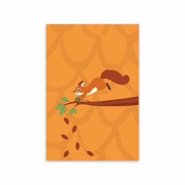 Imagem de Placa Decorativa Infantil Esquilo na Árvore 30x40cm - Quartinhos