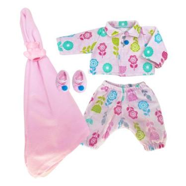 Imagem de Kit Roupa de Boneca Little Mommy e Baby Alive Pijaminha Pompom Laço de