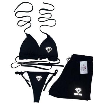 Imagem de Conjunto Biquíni Cortininha de Amarrar bojo Gringas Model + Short, Pre