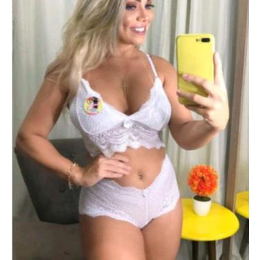 Imagem de Conjunto Plus Size De Renda Cropped + Calesson Plussize XGG - Impresio