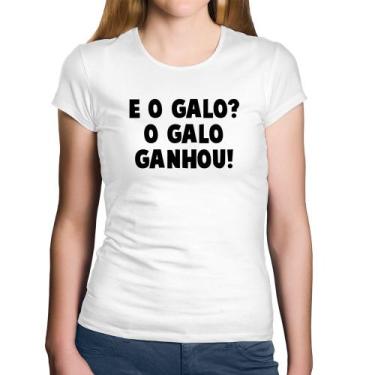 Imagem de Baby Look Algodão E o galo O galo ganhou! - Foca na Moda, Branco, GG