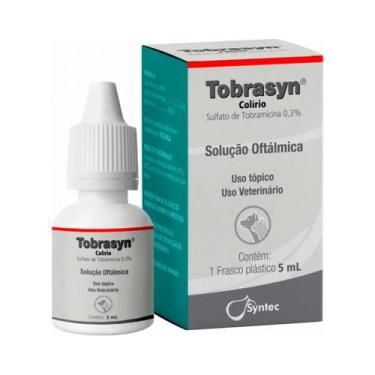 Imagem de Soluçao Oftalmica Colírio Tobrasyn Para Caes E Gatos - 5ml - SYNTEC