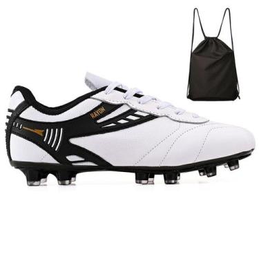 Imagem de Kit Chuteira Futebol Campo em Couro Grama Natural + Mochila Adulto - R