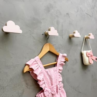 Imagem de 5 Ganchos de parede nuvem infantil decoração bebê 5Nubb15c - Hanger De